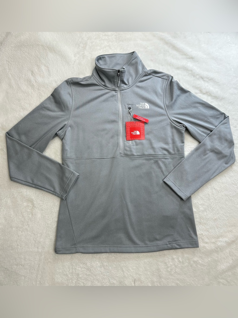 NWT The North Face Women’s Cinder 100 Quarter Zip Pullover - Light Grey Med